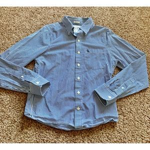 Abercrombie muscle blue striped button down